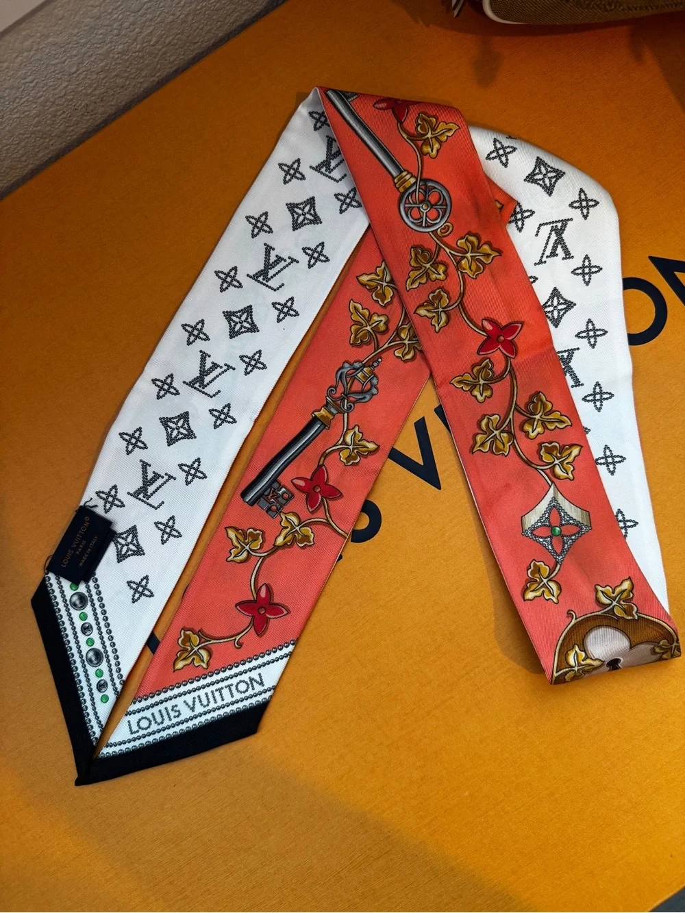 Louis Vuitton Silk Logo Twilly Scarf